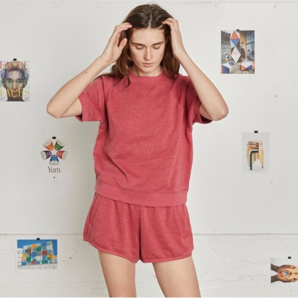 ENTIREWORLD - | Sweatshorts. Women's. Type D, Version 3. Classic Red. Small